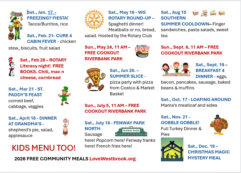 CLICK FOR FREE MONTHLY DINNERS